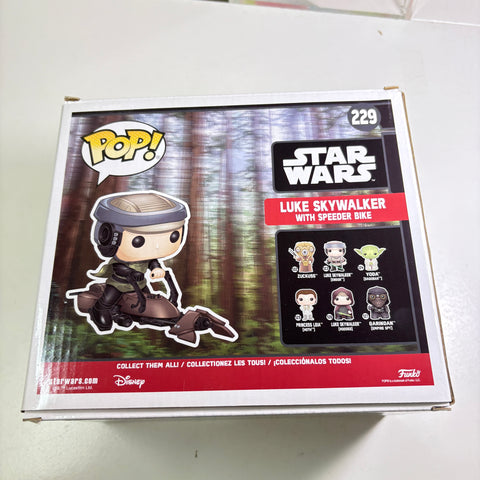 BOX FLAWS VIEW PHOTOS Luke Skywalker with Speeder Bike - Star Wars Funko Pop Vinyl Figure 229