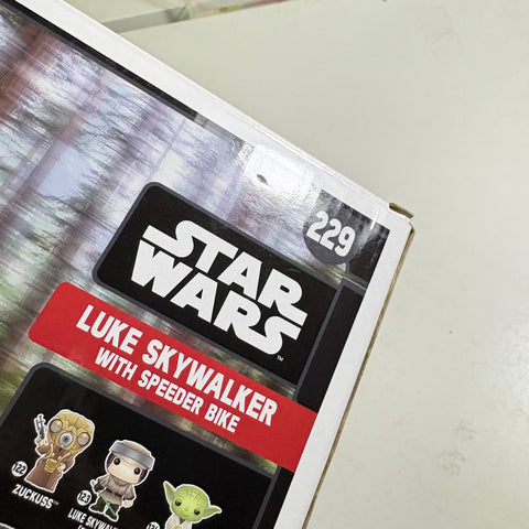BOX FLAWS VIEW PHOTOS Luke Skywalker with Speeder Bike - Star Wars Funko Pop Vinyl Figure 229