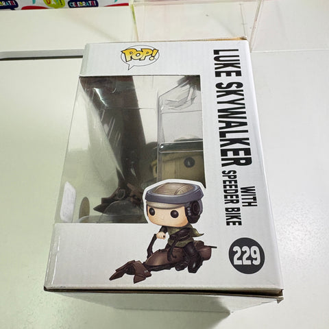 BOX FLAWS VIEW PHOTOS Luke Skywalker with Speeder Bike - Star Wars Funko Pop Vinyl Figure 229