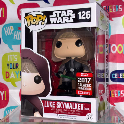 BOX FLAWS VIEW PHOTOS Luke Skywalker (Hood) - Star Wars Funko Pop 126 Vinyl Figure Exclusive