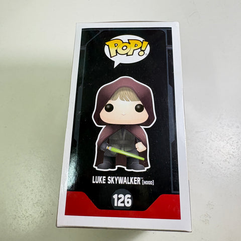 BOX FLAWS VIEW PHOTOS Luke Skywalker (Hood) - Star Wars Funko Pop 126 Vinyl Figure Exclusive