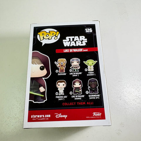 BOX FLAWS VIEW PHOTOS Luke Skywalker (Hood) - Star Wars Funko Pop 126 Vinyl Figure Exclusive