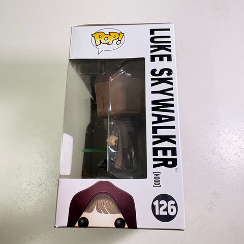 BOX FLAWS VIEW PHOTOS Luke Skywalker (Hood) - Star Wars Funko Pop 126 Vinyl Figure Exclusive