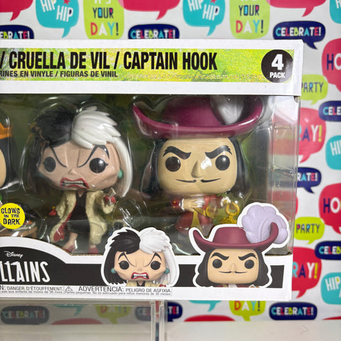 Maleficent/Evil Queen/Cruella De Vil/Captain Hook Disney Funko Pop Vinyl Figures (36.8 Cm L × 9.5 Cm W × 15.9 Cm H)