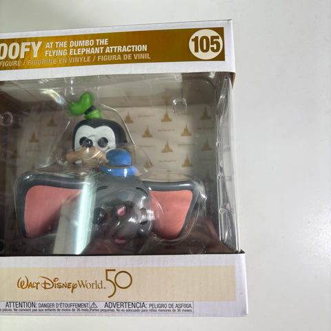 BOX FLAWS VIEW PHOTOS Goofy at Dumbo The Flying Elephant Attraction - Disney Funko Pop 105 Vinyl Figure (33.0 Cm L × 12.1 Cm W × 20.3 Cm H)