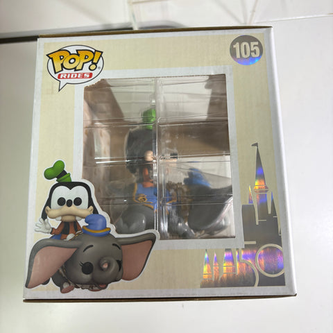 BOX FLAWS VIEW PHOTOS Goofy at Dumbo The Flying Elephant Attraction - Disney Funko Pop 105 Vinyl Figure (33.0 Cm L × 12.1 Cm W × 20.3 Cm H)