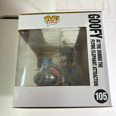BOX FLAWS VIEW PHOTOS Goofy at Dumbo The Flying Elephant Attraction - Disney Funko Pop 105 Vinyl Figure (33.0 Cm L × 12.1 Cm W × 20.3 Cm H)