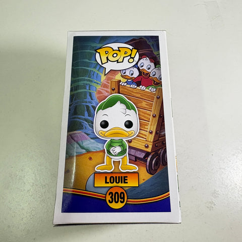 BOX FLAW VIEW PHOTOS Louie - Ducktales Disney Funko Pop 309 Vinyl Figure (11.4 Cm L × 8.9 Cm W × 15.9 Cm H)