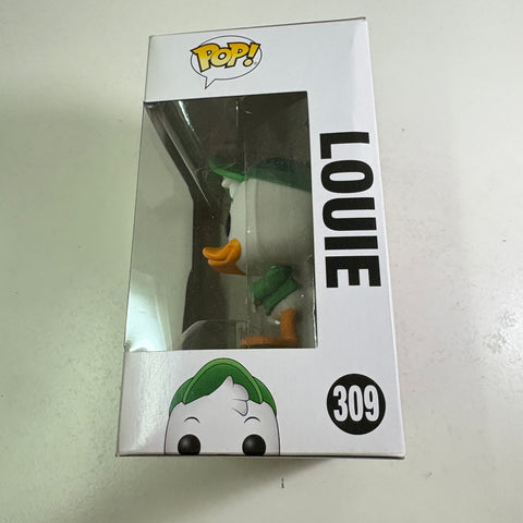 BOX FLAW VIEW PHOTOS Louie - Ducktales Disney Funko Pop 309 Vinyl Figure (11.4 Cm L × 8.9 Cm W × 15.9 Cm H)