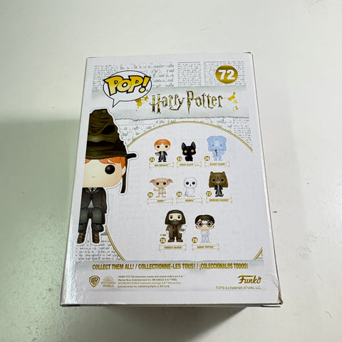 BOX FLAW VIEW PHOTOS Ron Weasley with Sorting Hat - Harry Potter Funko Pop Vinyl Figure 72 Exclusive
