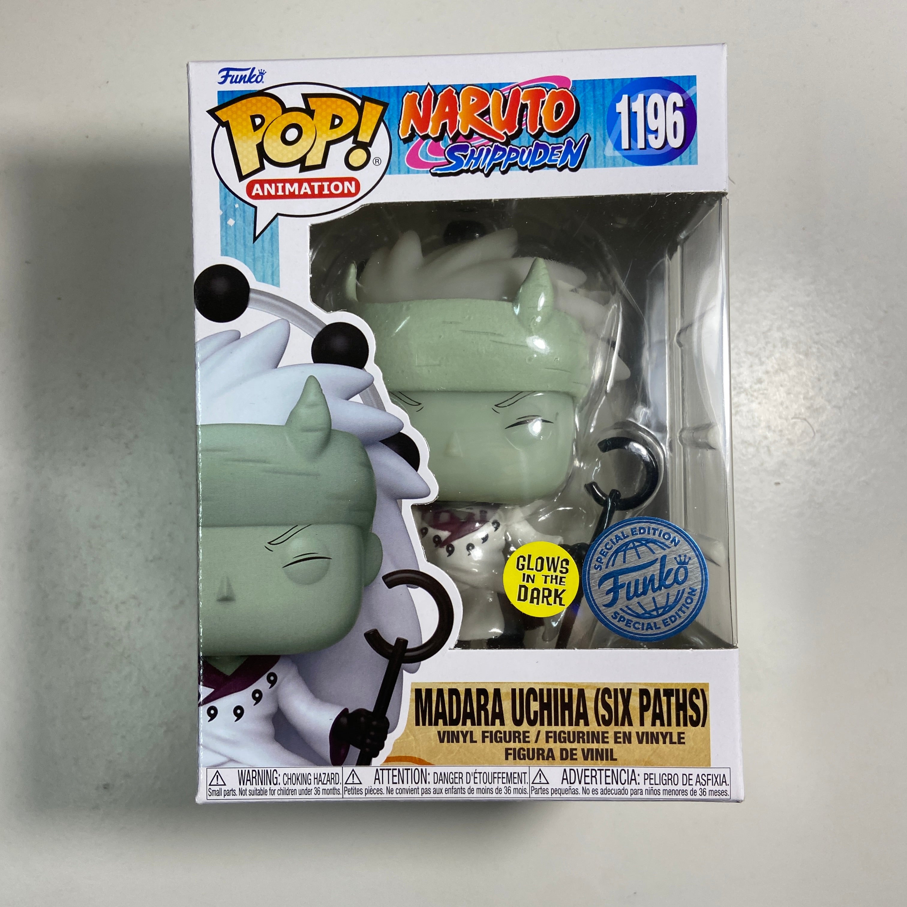 Naruto Madara Uchiha Six Paths Funko Pop 1196 Exclusive Glow