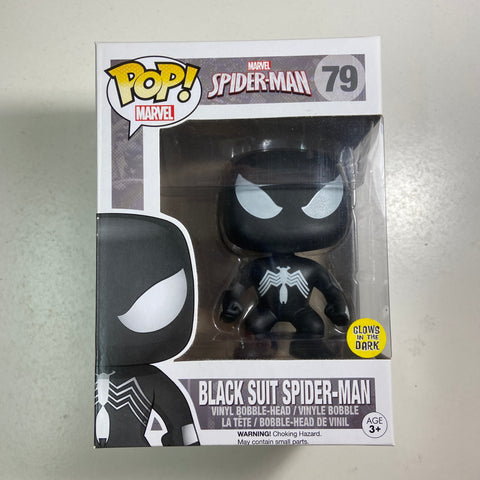 Spider Man (Black Suit - Glow): Marvel Funko Pop 79