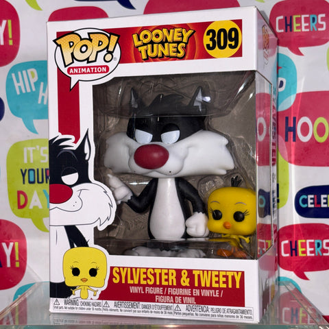Sylvester & Tweety - Looney Tunes Funko Pop 309 Vinyl Figure (11.4 Cm L × 8.9 Cm W × 15.9 Cm H)