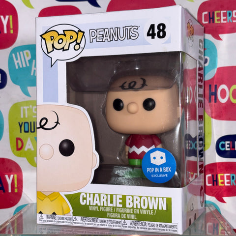 BOX FLAWS VIEW PHOTOS Charlie Brown Red Shirt - Peanuts Funko Pop 48 Vinyl Figure (11.4 Cm L × 8.9 Cm W × 15.9 Cm H)