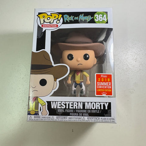 BOX FLAWS VIEW PHOTOS Western Morty - Rick and Morty Funko Pop 364 Vinyl Figure (11.4 Cm L × 8.9 Cm W × 15.9 Cm H)