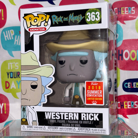 BOX FLAWS VIEW PHOTOS Western Rick - Rick and Morty Funko Pop 363 Vinyl Figure (11.4 Cm L × 8.9 Cm W × 15.9 Cm H)