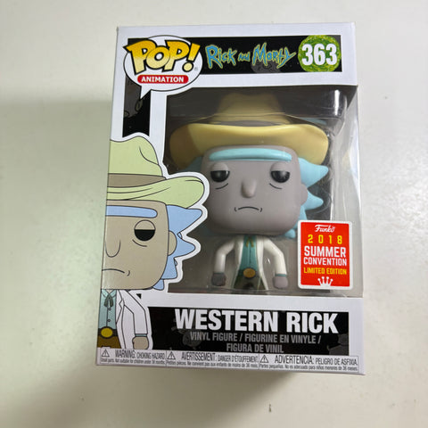 BOX FLAWS VIEW PHOTOS Western Rick - Rick and Morty Funko Pop 363 Vinyl Figure (11.4 Cm L × 8.9 Cm W × 15.9 Cm H)