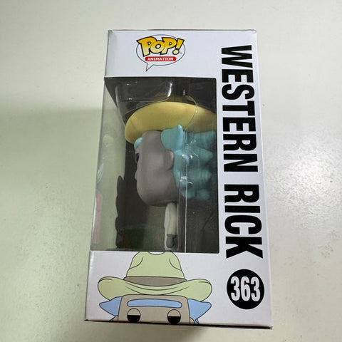 BOX FLAWS VIEW PHOTOS Western Rick - Rick and Morty Funko Pop 363 Vinyl Figure (11.4 Cm L × 8.9 Cm W × 15.9 Cm H)