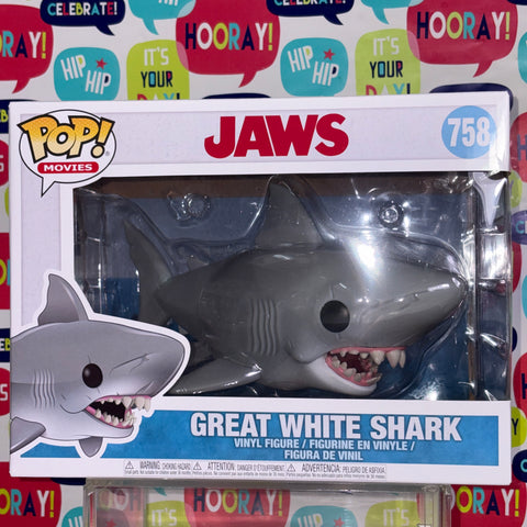 BOX FLAWS VIEW PHOTOS Great White Shark- Jaws Funko Pop 758 (15.9 × 11.4 × 8.9) Vinyl Figure
