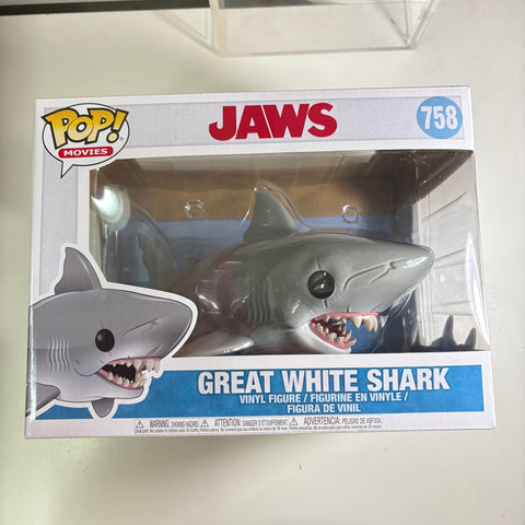 BOX FLAWS VIEW PHOTOS Great White Shark- Jaws Funko Pop 758 (15.9 × 11.4 × 8.9) Vinyl Figure