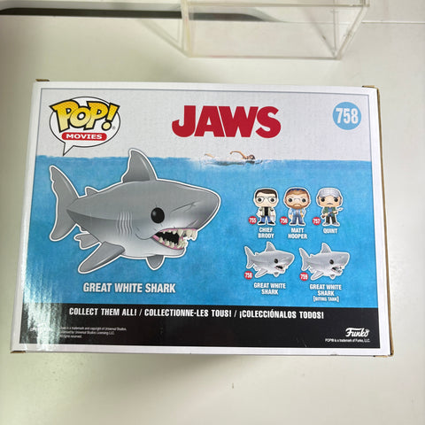 BOX FLAWS VIEW PHOTOS Great White Shark- Jaws Funko Pop 758 (15.9 × 11.4 × 8.9) Vinyl Figure