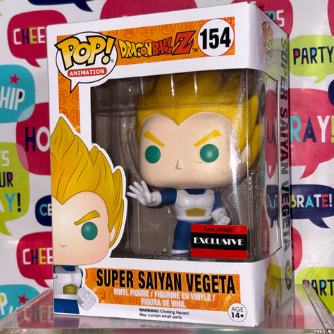 BOX FLAWS VIEW PHOTOS Vegeta (Super Saiyan) - Dragon Ball Z Funko Pop 154 AAA Anime Vinyl Figure (15.9 × 11.4 × 8.9)