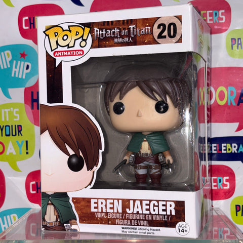 BOX FLAWS VIEW PHOTOS Eren Jaeger - Attack on Titan Funko Pop 20 Vinyl Figure (11.4 Cm L × 8.9 Cm W × 15.9 Cm H)