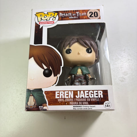 BOX FLAWS VIEW PHOTOS Eren Jaeger - Attack on Titan Funko Pop 20 Vinyl Figure (11.4 Cm L × 8.9 Cm W × 15.9 Cm H)