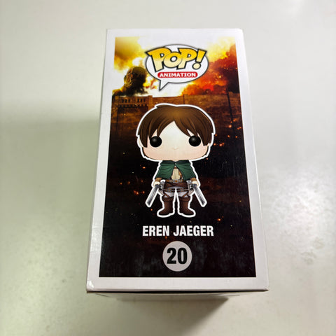 BOX FLAWS VIEW PHOTOS Eren Jaeger - Attack on Titan Funko Pop 20 Vinyl Figure (11.4 Cm L × 8.9 Cm W × 15.9 Cm H)