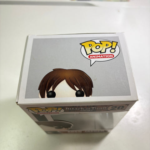 BOX FLAWS VIEW PHOTOS Eren Jaeger - Attack on Titan Funko Pop 20 Vinyl Figure (11.4 Cm L × 8.9 Cm W × 15.9 Cm H)