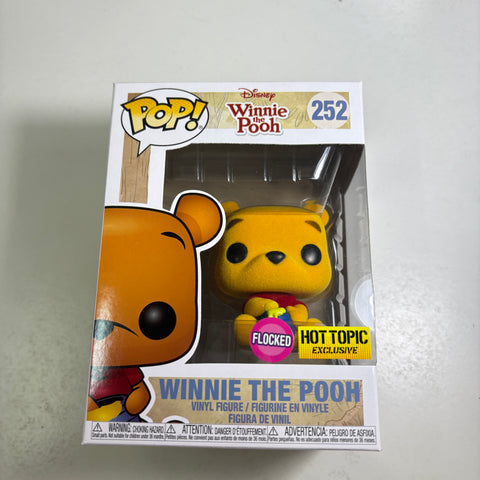 Winnie The Pooh (Flocked) - Disney Funko Pop 252 Hot Topic Exclusive