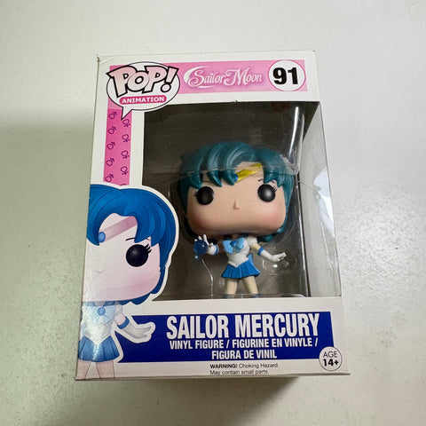 SUNFADED BOX VIEW PHOTOS Sailor Mercury - Funko Pop 91 Vinyl Figure (11.4 Cm L × 8.9 Cm W × 15.9 Cm H))