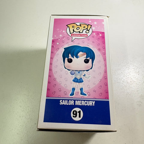 SUNFADED BOX VIEW PHOTOS Sailor Mercury - Funko Pop 91 Vinyl Figure (11.4 Cm L × 8.9 Cm W × 15.9 Cm H))