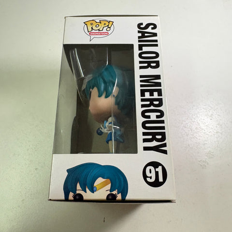 SUNFADED BOX VIEW PHOTOS Sailor Mercury - Funko Pop 91 Vinyl Figure (11.4 Cm L × 8.9 Cm W × 15.9 Cm H))