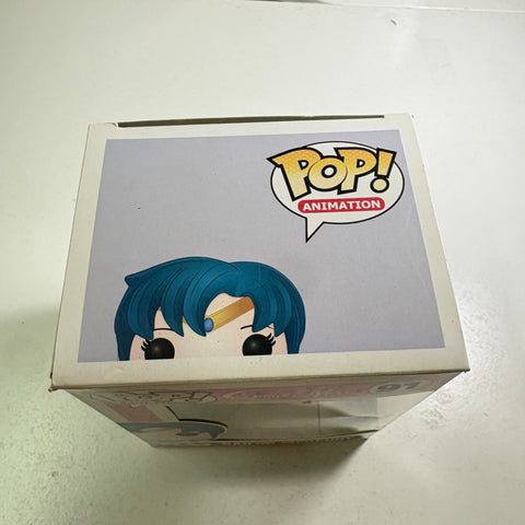 SUNFADED BOX VIEW PHOTOS Sailor Mercury - Funko Pop 91 Vinyl Figure (11.4 Cm L × 8.9 Cm W × 15.9 Cm H))