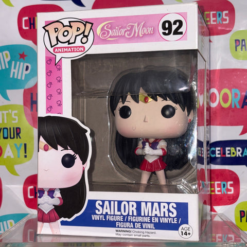 SUNFADED BOX VIEW PHOTOS Sailor Mars - Funko Pop 92 Vinyl Figure (11.4 Cm L × 8.9 Cm W × 15.9 Cm H))