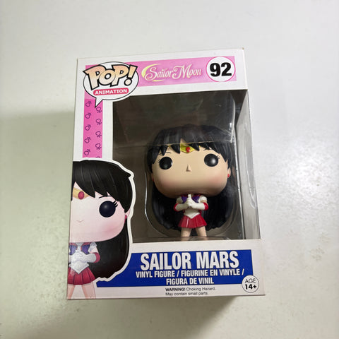 SUNFADED BOX VIEW PHOTOS Sailor Mars - Funko Pop 92 Vinyl Figure (11.4 Cm L × 8.9 Cm W × 15.9 Cm H))