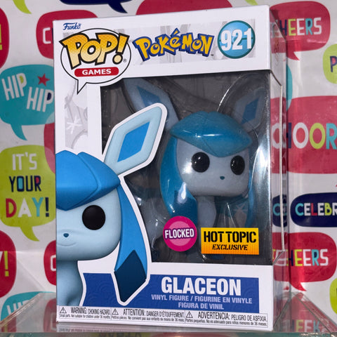 Glaceon FLOCKED - Pokemon Funko Pop 921 Vinyl Figure (11.4 Cm L × 8.9 Cm W × 15.9 Cm H)