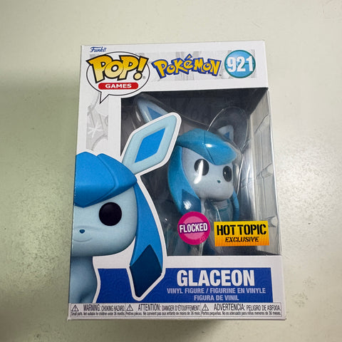 Glaceon FLOCKED - Pokemon Funko Pop 921 Vinyl Figure (11.4 Cm L × 8.9 Cm W × 15.9 Cm H)