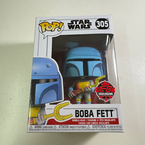 BOX FLAWS VIEW PHOTOS Boba Fett - Star Wars Funko Pop 305 Exclusive (11.4 Cm L × 8.9 Cm W × 15.9 Cm H)