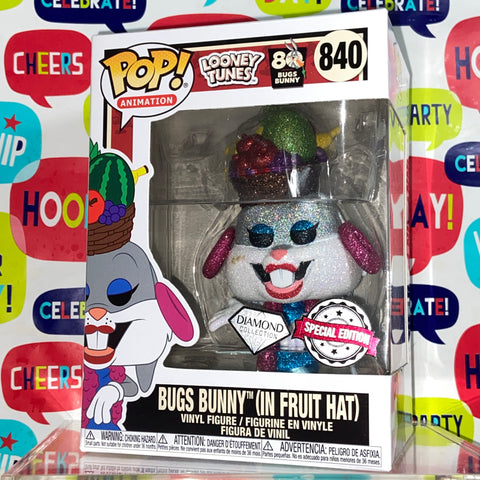 Looney Tunes - Bugs Bunny (in Fruit Hat) Funko Pop 840 Diamond Edition