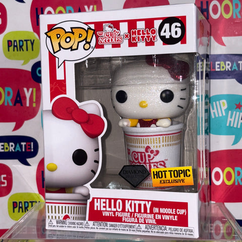 Sanrio - Hello Kitty in Noodle Cup  Funko Pop 46 Hot Topic Exclusive Diamond