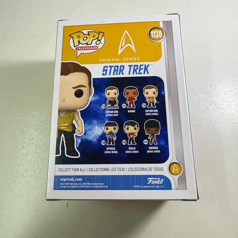 BOX FLAW VIEW PHOTOS Captain Kirk - Star Trek Funko Pop 1138 Vinyl Figure (11.4 Cm L × 8.9 Cm W × 15.9 Cm H)