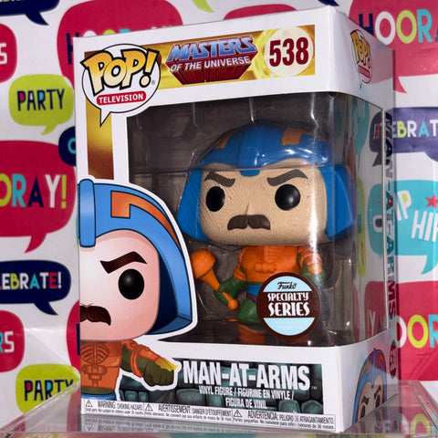 BOX FLAWS VIEW PHOTOS Man at Arms - Masters of The Universe Funko Pop 538 Exclusive (11.4 Cm L × 8.9 Cm W × 15.9 Cm H)