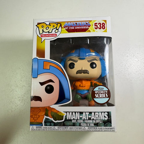 BOX FLAWS VIEW PHOTOS Man at Arms - Masters of The Universe Funko Pop 538 Exclusive (11.4 Cm L × 8.9 Cm W × 15.9 Cm H)