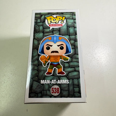 BOX FLAWS VIEW PHOTOS Man at Arms - Masters of The Universe Funko Pop 538 Exclusive (11.4 Cm L × 8.9 Cm W × 15.9 Cm H)