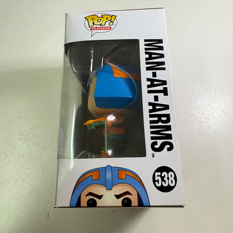 BOX FLAWS VIEW PHOTOS Man at Arms - Masters of The Universe Funko Pop 538 Exclusive (11.4 Cm L × 8.9 Cm W × 15.9 Cm H)