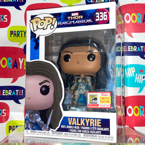 Valkyrie - Thor Ragnarok Marvel Funko Pop 336 (SDCC STICKER IS NOT REAL but figure and box are authentic)