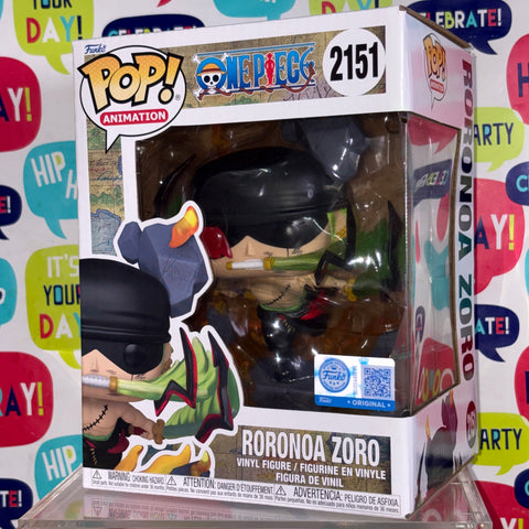 One Piece - Roronoa Zoro Funko Pop 6 Inch 2151 Exclusive Vinyl Figure (22.8 Cm L × 16.5 Cm W × 14 Cm H)