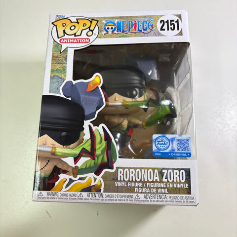 One Piece - Roronoa Zoro Funko Pop 6 Inch 2151 Exclusive Vinyl Figure (22.8 Cm L × 16.5 Cm W × 14 Cm H)
